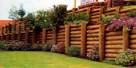 Timber Post Retaining Wall
